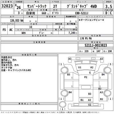 Subaru SAMBAR  с аукциона в Японии