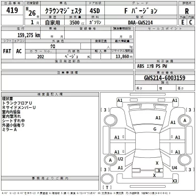 Toyota CROWN  с аукциона в Японии