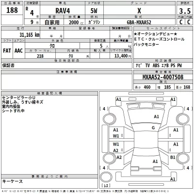 Toyota RAV4  с аукциона в Японии