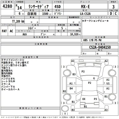 Mitsubishi LANCER  с аукциона в Японии