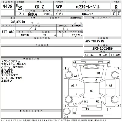 Honda CR-Z  с аукциона в Японии