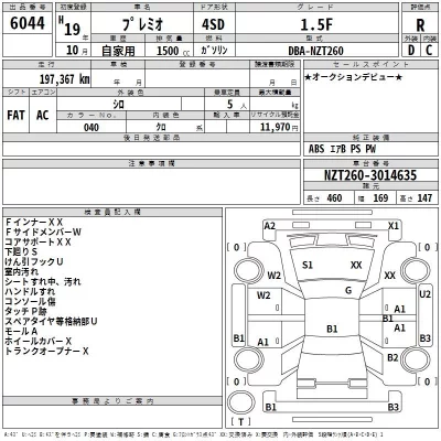 Toyota PREMIO  с аукциона в Японии