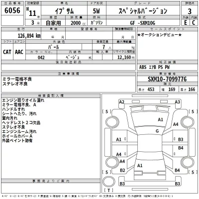 Toyota IPSUM  с аукциона в Японии