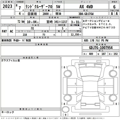 Toyota LAND CRUISER  с аукциона в Японии