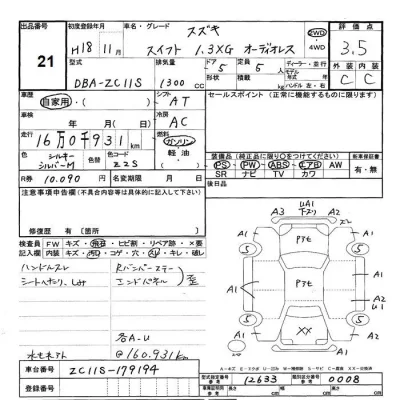 Suzuki SWIFT  с аукциона в Японии