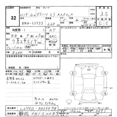 Daihatsu MIRA  с аукциона в Японии