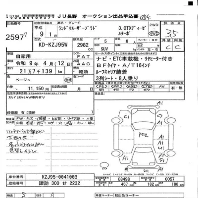 Toyota LAND CRUISER PRADO  с аукциона в Японии