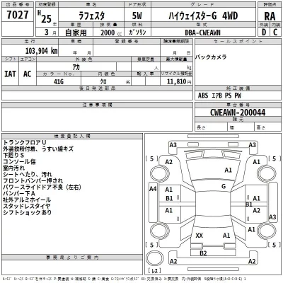 Nissan LAFESTA  с аукциона в Японии