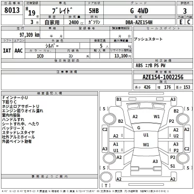 Toyota BLADE  с аукциона в Японии
