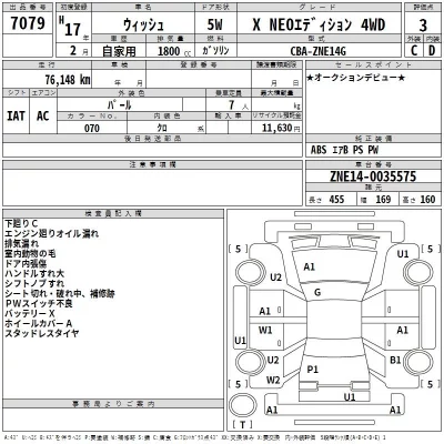 Toyota WISH  с аукциона в Японии