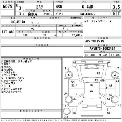 Toyota CAMRY  с аукциона в Японии