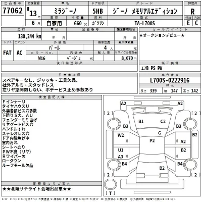 Daihatsu MIRA  с аукциона в Японии