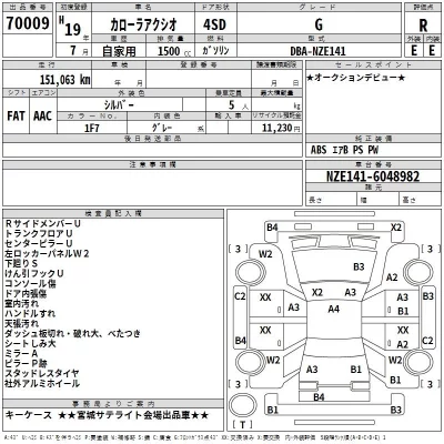 Toyota COROLLA AXIO  с аукциона в Японии