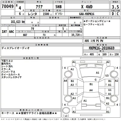 Toyota AQUA  с аукциона в Японии