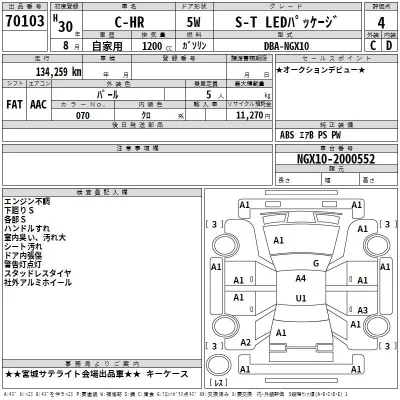 Toyota C-HR  с аукциона в Японии