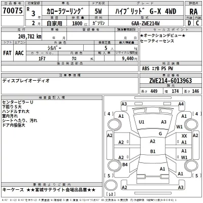 Toyota COROLLA TOURING  с аукциона в Японии