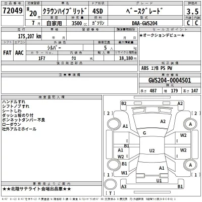 Toyota CROWN  с аукциона в Японии