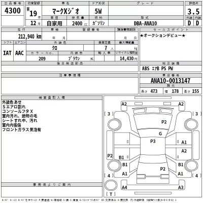 Toyota MARK X ZIO  с аукциона в Японии