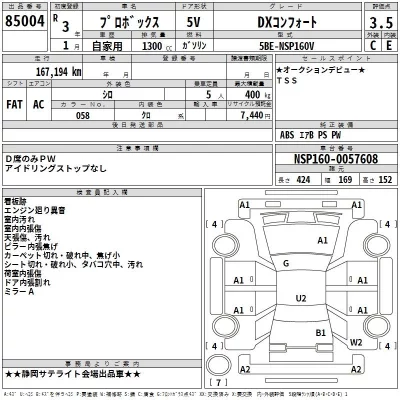 Toyota PROBOX  с аукциона в Японии
