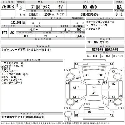 Toyota PROBOX  с аукциона в Японии