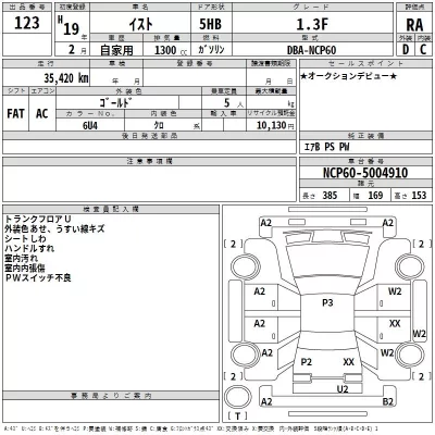 Toyota IST  с аукциона в Японии