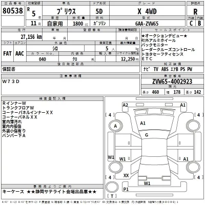 Toyota Prius  с аукциона в Японии