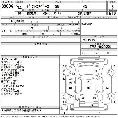 Toyota PIXIS SPACE  с аукциона в Японии
