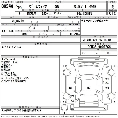 Toyota VELLFIRE  с аукциона в Японии