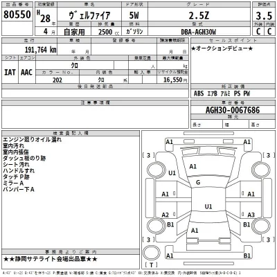 Toyota VELLFIRE  с аукциона в Японии