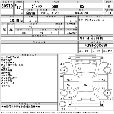Toyota VITZ  с аукциона в Японии