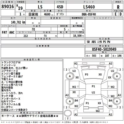 Lexus LS  с аукциона в Японии