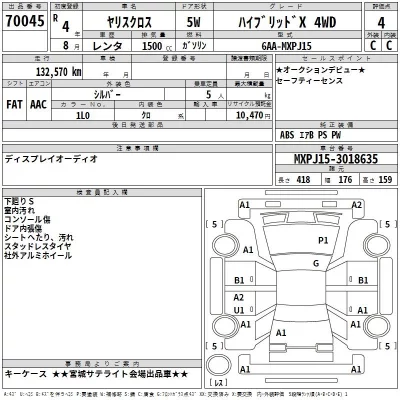 Toyota YARIS CROSS  с аукциона в Японии