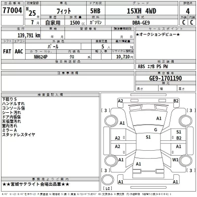 Honda FIT  с аукциона в Японии