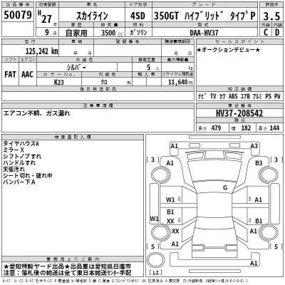 Nissan SKYLINE  с аукциона в Японии
