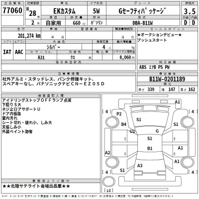 Mitsubishi EK CUSTOM  с аукциона в Японии