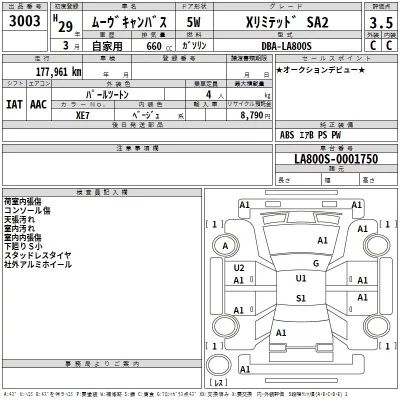Daihatsu MOVE CANBUS  с аукциона в Японии
