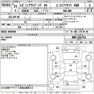 Subaru LEGACY OUTBACK  с аукциона в Японии