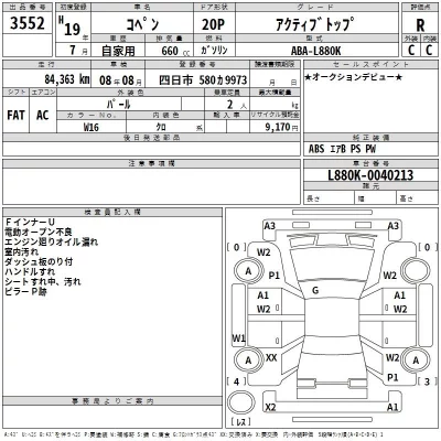 Daihatsu Copen  с аукциона в Японии