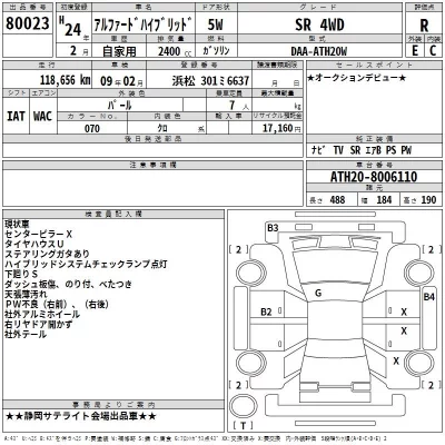Toyota ALPHARD  с аукциона в Японии