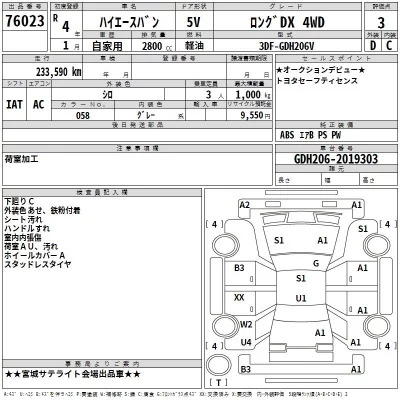 Toyota HIACE VAN  с аукциона в Японии