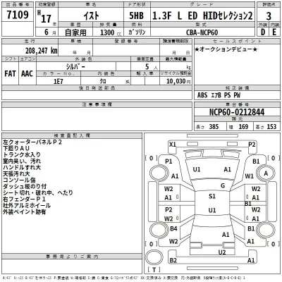 Toyota IST  с аукциона в Японии