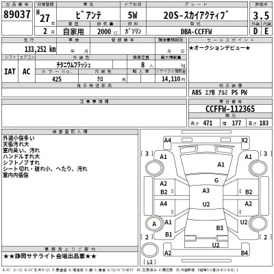 Mazda BIANTE  с аукциона в Японии