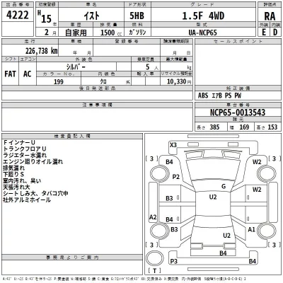Toyota IST  с аукциона в Японии