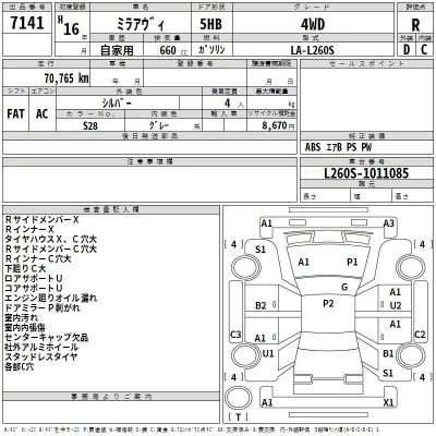 Daihatsu MIRA  с аукциона в Японии