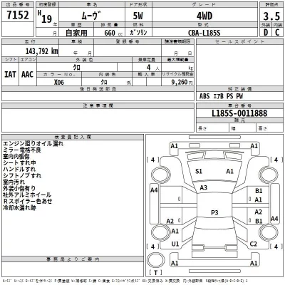 Daihatsu MOVE  с аукциона в Японии