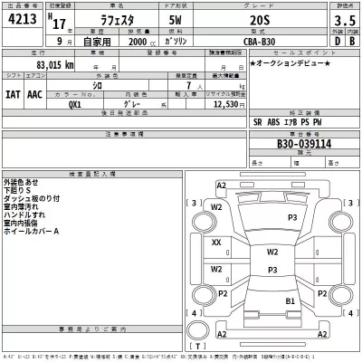Nissan LAFESTA  с аукциона в Японии