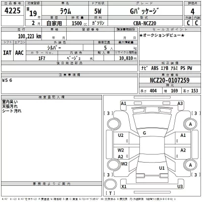 Toyota RAUM  с аукциона в Японии