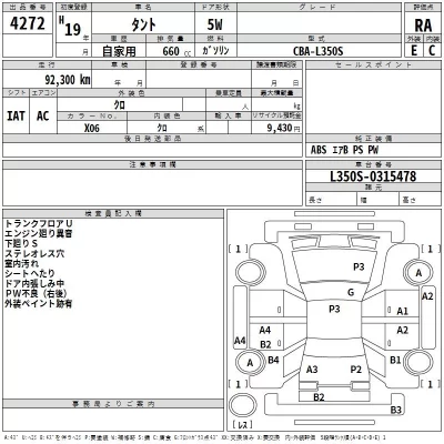 Daihatsu TANTO  с аукциона в Японии