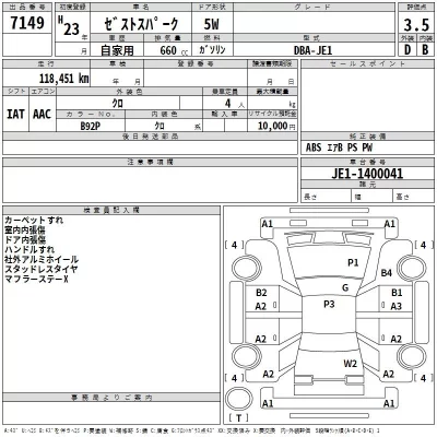 Honda ZEST  с аукциона в Японии