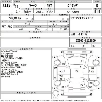 Toyota MARK II  с аукциона в Японии
